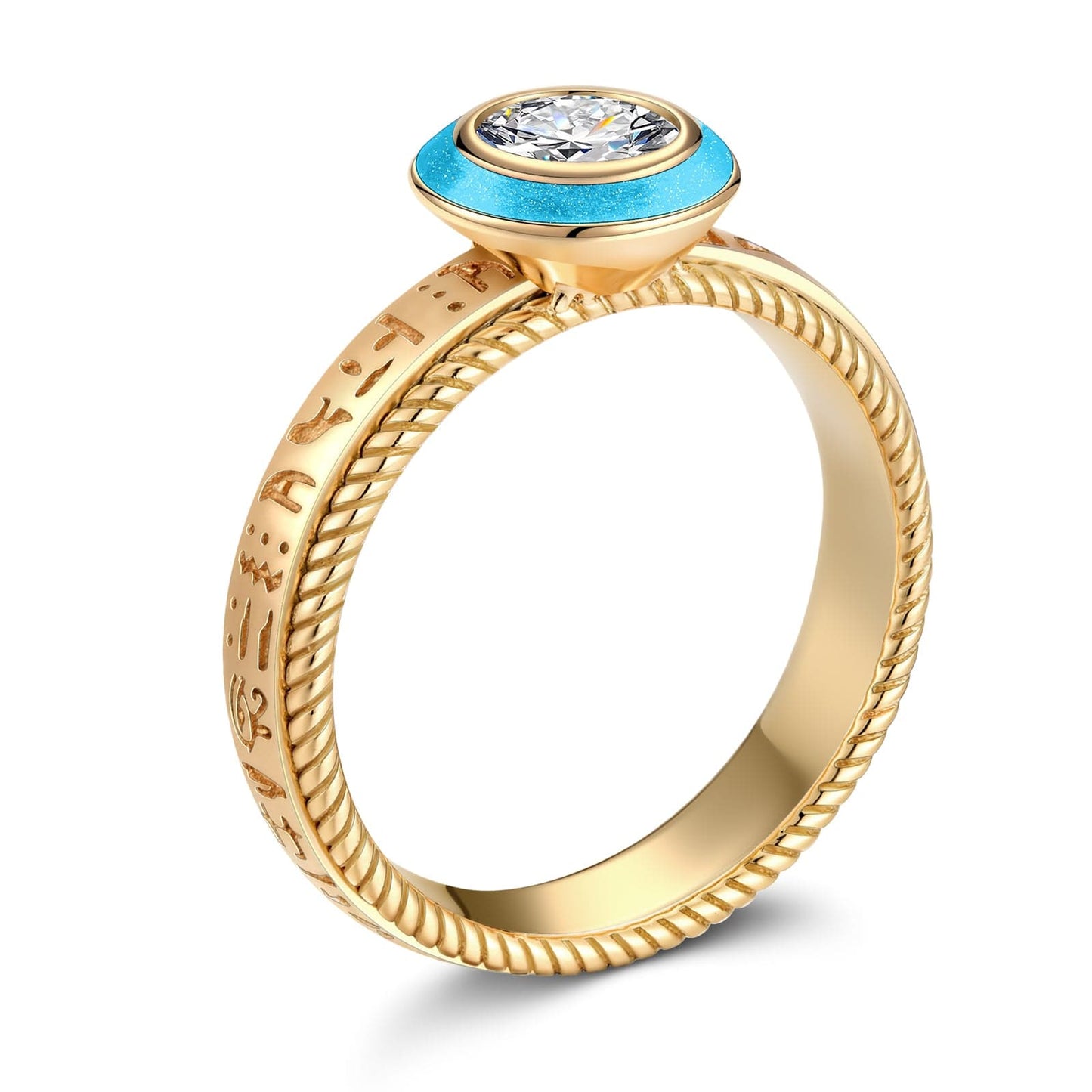 IGI Certified Lab-Grown Round Brilliant Cut Diamond - Solitaire Classic Engagement Ring 14K Yellow Gold Plated (Includes IGI Certification from International Gemological Institute)