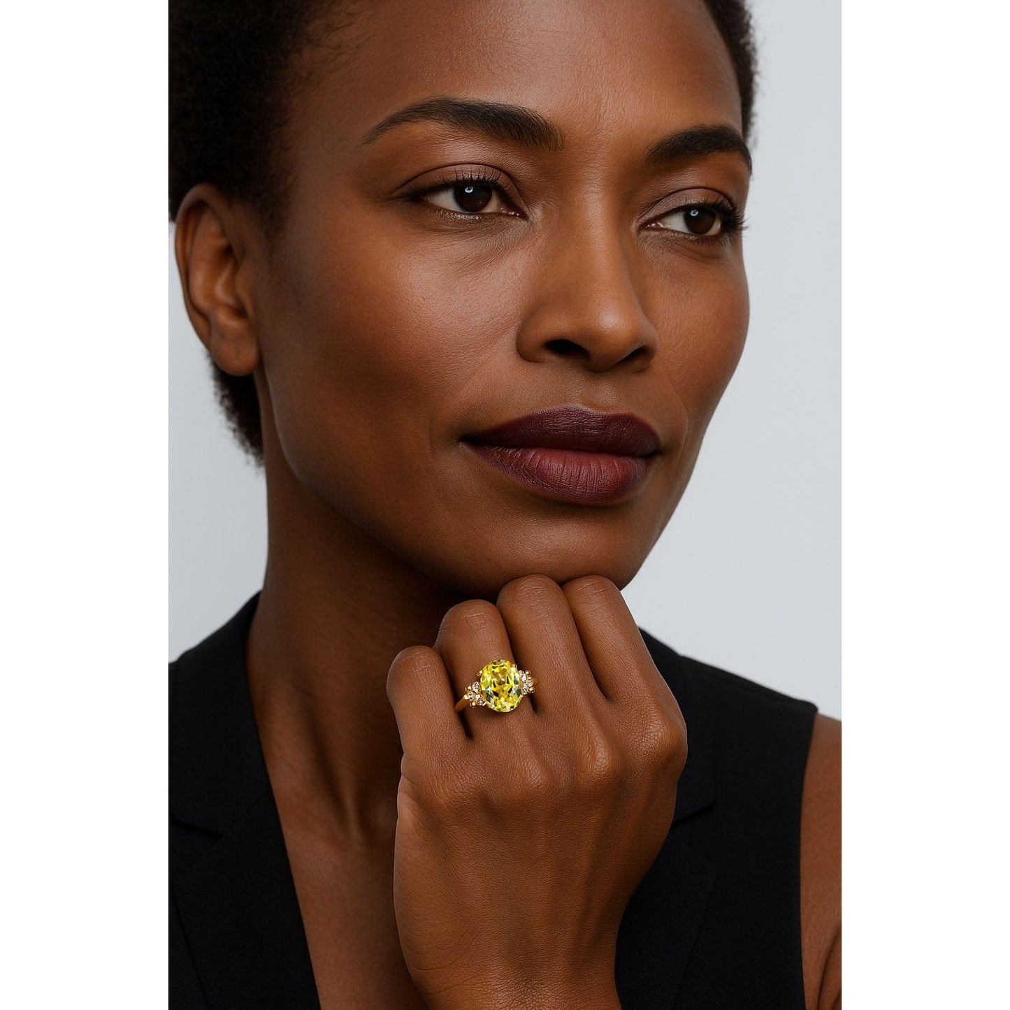 Exclusive Flash Deal Oval Brilliant Cut Fancy Vivid Yellow Lab-certified Yellow Sapphire - Pave Classic Engagement Ring 14K Yellow Gold Plated (Includes GRC Certification from Gemstone Research Center)