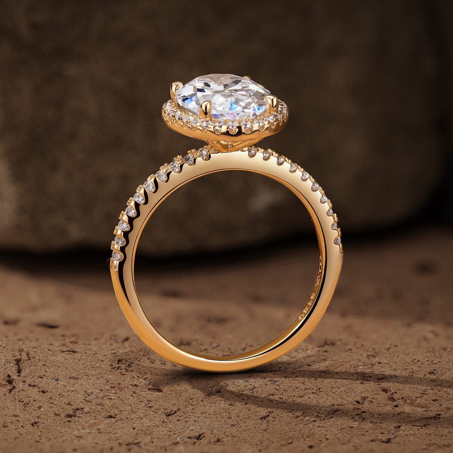 Exclusive Sale: IGI Certified Lab-Grown Oval Brilliant Cut Diamond - And Get a 14K Yellow Gold Plated Ring Holder For Free (Includes IGI Certification from International Gemological Institute)