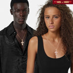 Sterling Silver Necklace Chain Divine Blessing Tarnish-resistant Silver Cross Pendant Necklace In White Gold Plated