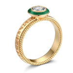IGI Certified Lab-Grown Round Brilliant Cut Diamond - Solitaire Classic Engagement Ring 14K Yellow Gold Plated (Includes IGI Certification from International Gemological Institute)