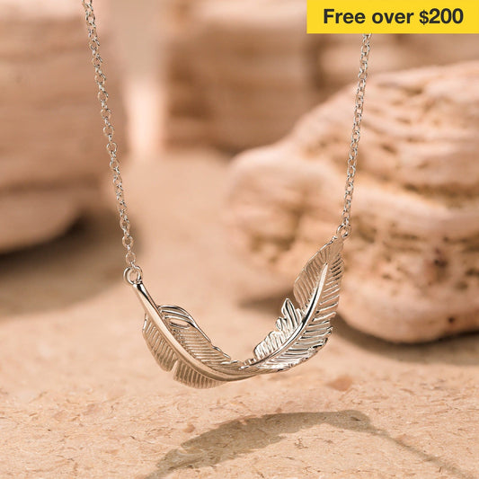 gona- Pamper Fan Exclusive: Spend Over $200 In A Single Purchase To Get This Sterling Silver Silver Feather Necklace In White Gold Plated For FREE - (Ships With Order, No Need To Add To Cart)