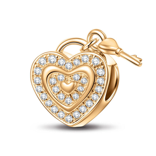 gona- Lock your Love Tarnish-resistant Silver Charms In 14K Gold Plated