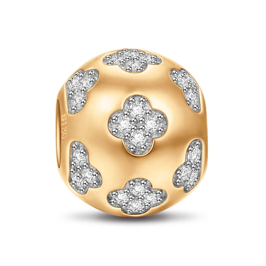gona- Lucky Clover Tarnish-resistant Silver Charms In 14K Gold Plated