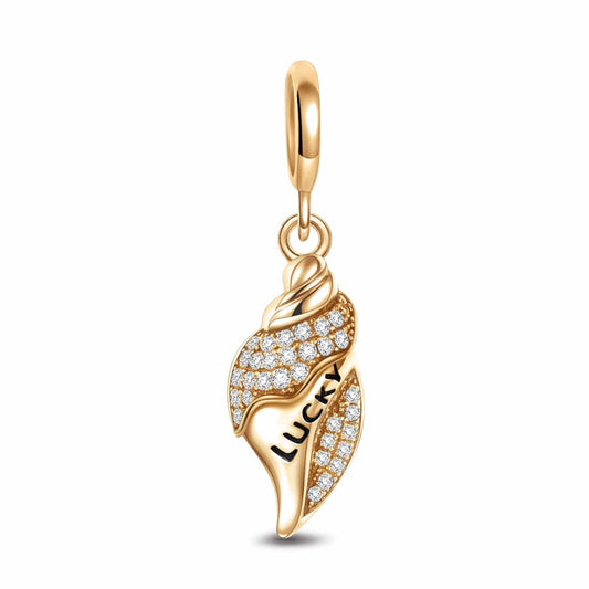 gona- Singing Conch Tarnish-resistant Silver Dangle Charms In 14K Gold Plated