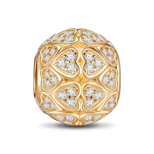 gona- Love Heart Tarnish-resistant Silver Charms In 14K Gold Plated