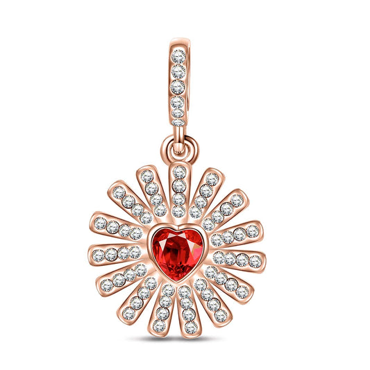 gona- Gerbera Tarnish-resistant Silver Dangle Charms In Rose Gold Plated