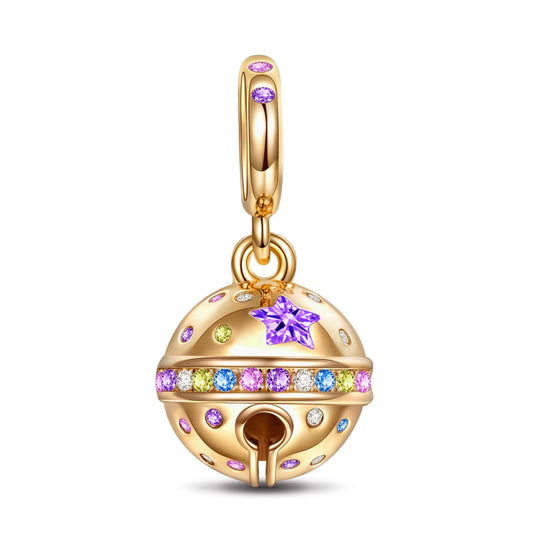 gona- Jingle Bell Tarnish-resistant Silver Dangle Charms In 14K Gold Plated