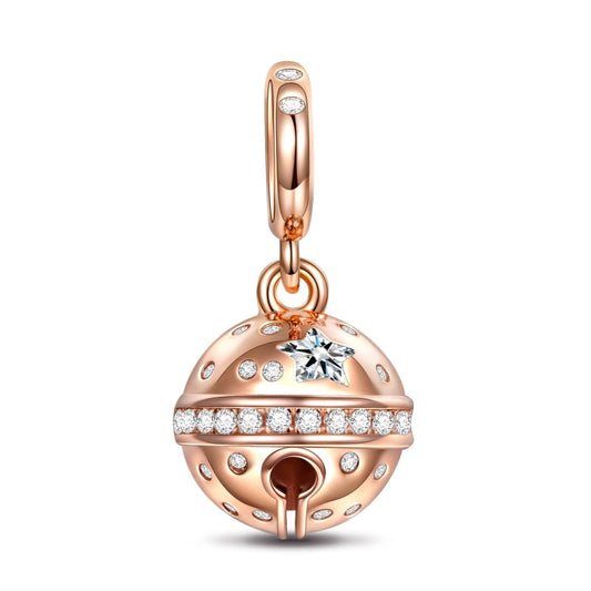 gona- Jingle Bell Tarnish-resistant Silver Dangle Charms In Rose Gold Plated