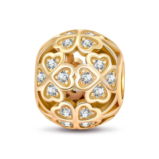 gona- Lucky Clover Tarnish-resistant Silver Charms In 14K Gold Plated