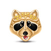 Little Raccoon Tarnish-resistant Silver Charms With Enamel In 14K Gold Plated
