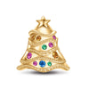 Christmas Tree Tarnish-resistant Silver Charms In 14K Gold Plated