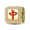 Lucky Mahjong Tarnish-resistant Silver Charms With Enamel In 14K Gold Plated