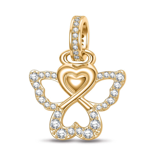 gona- Little Angel Tarnish-resistant Silver Dangle Charms In 14K Gold Plated