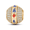 Lucky Mahjong Tarnish-resistant Silver Charms With Enamel In 14K Gold Plated