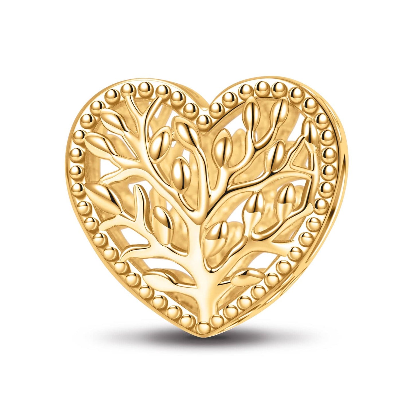 Family Roots Tarnish-resistant Silver Charms In 14K Gold Plated