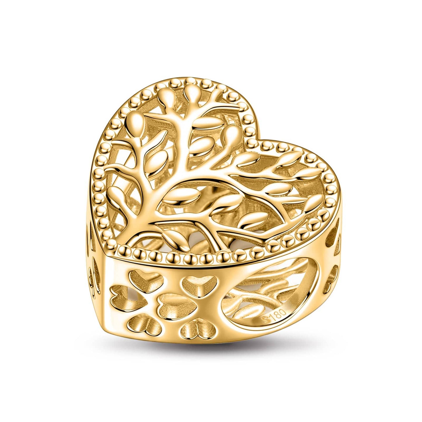 Family Roots Tarnish-resistant Silver Charms In 14K Gold Plated