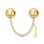 Libra Tarnish-resistant Silver Constellation Safety Chain With Enamel In 14K Gold Plated