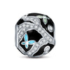 Sterling Silver Butterfly Queen Charms With Enamel In White Gold Plated
