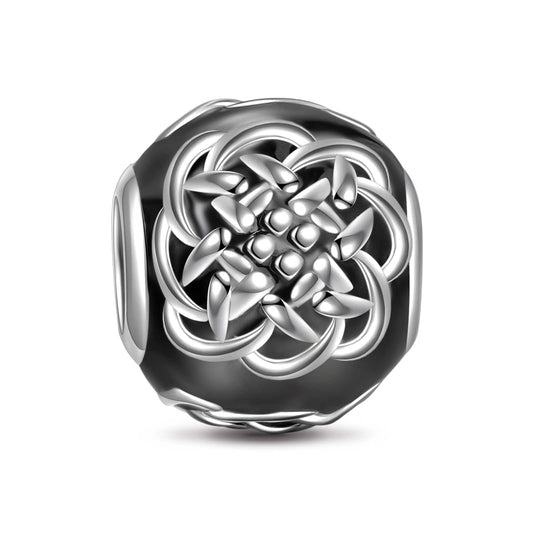 gona- Sterling Silver Celtic Tattoos Charms With Enamel In Blackened 925 Sterling Silver Plated