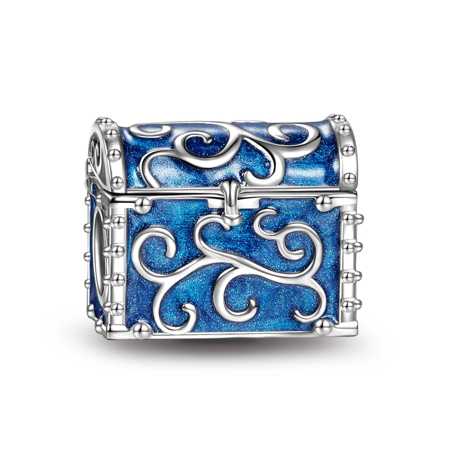 Sterling Silver Elisabeth's Treasure Charms With Enamel In White Gold Plated