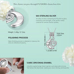 Sterling Silver Moon & Love To Mom Dangle Charms In White Gold Plated