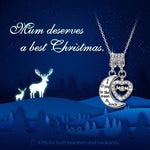 Sterling Silver Moon & Love To Mom Dangle Charms In White Gold Plated
