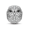 Sterling Silver Knight Falcon Charms With Enamel In White Gold Plated
