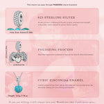 Sterling Silver Blue Surprising Love Dangle Charms With Enamel In White Gold Plated