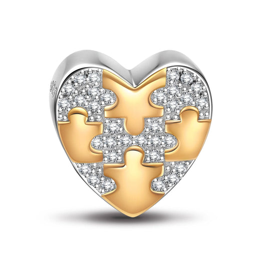 gona- Sterling Silver Soulmates Charms In White Gold Plated