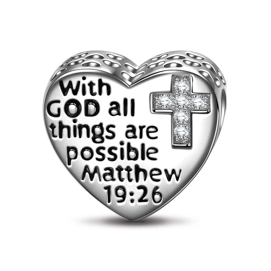 gona- Sterling Silver Love and Trust Charms In White Gold Plated