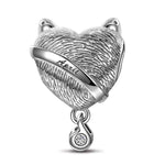 Sterling Silver April Fox Birthday Stone Dangle Charms In White Gold Plated