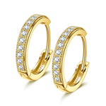 Sterling Silver Classic Hoop Earrings In 14K Gold Plated