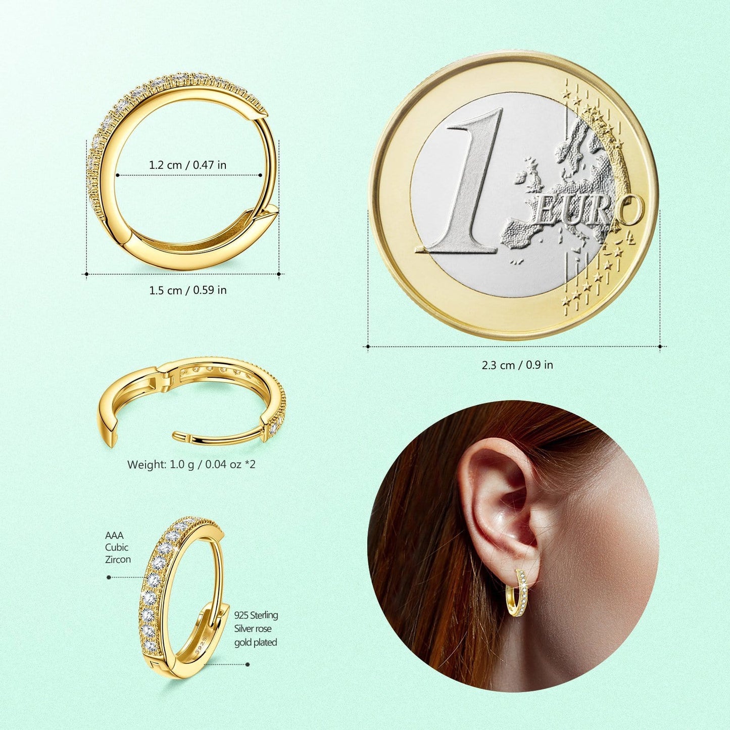 Sterling Silver Morning Star Charms Earrings Set In 14K Gold Plated