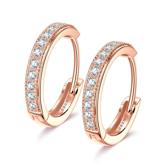 gona- Sterling Silver Classic Hoop Earrings In Rose Gold Plated