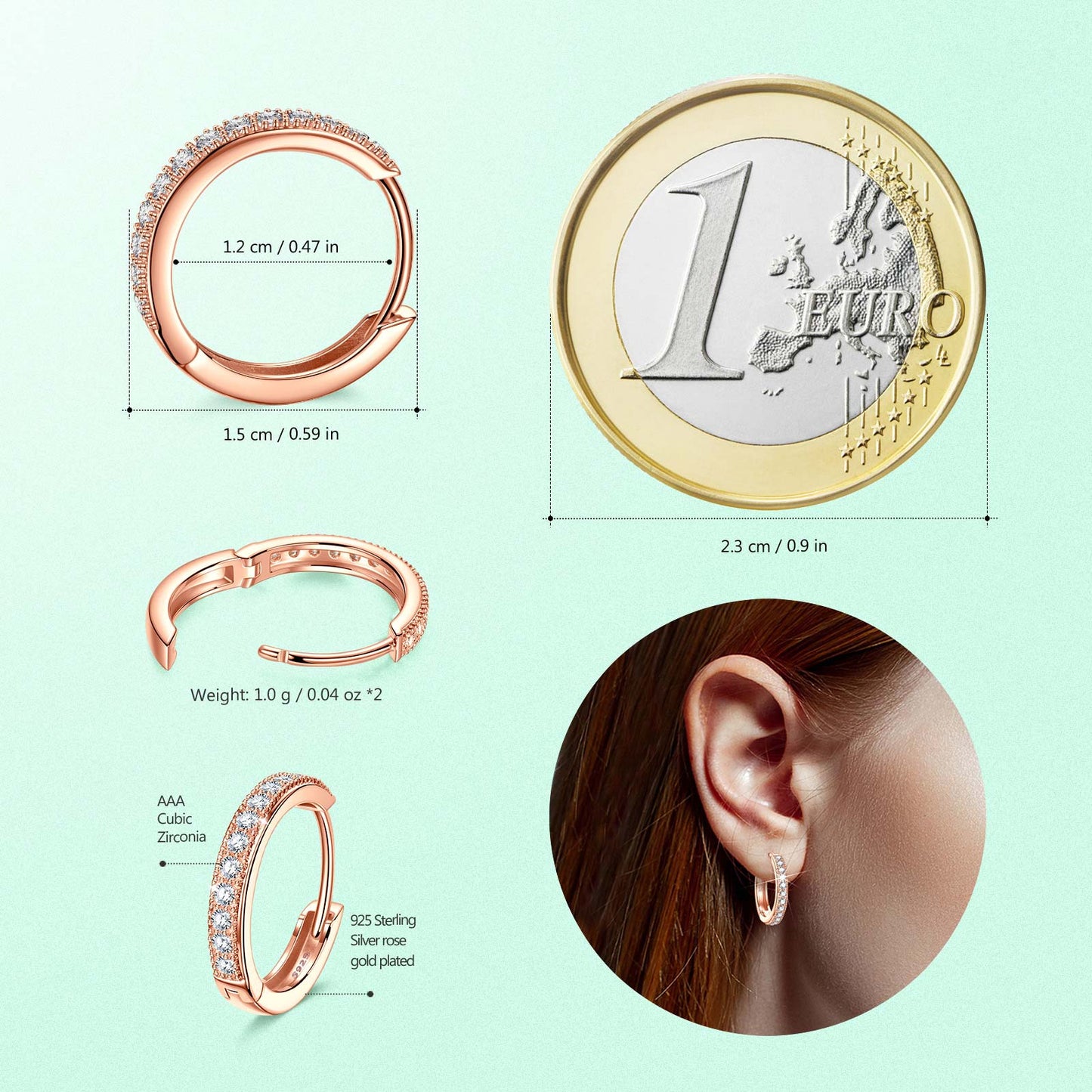 [💥As @svetlana_rusan's Pick] Evil Eyes Tarnish-resistant Silver Charms Earrings Set In Rose Gold Plated