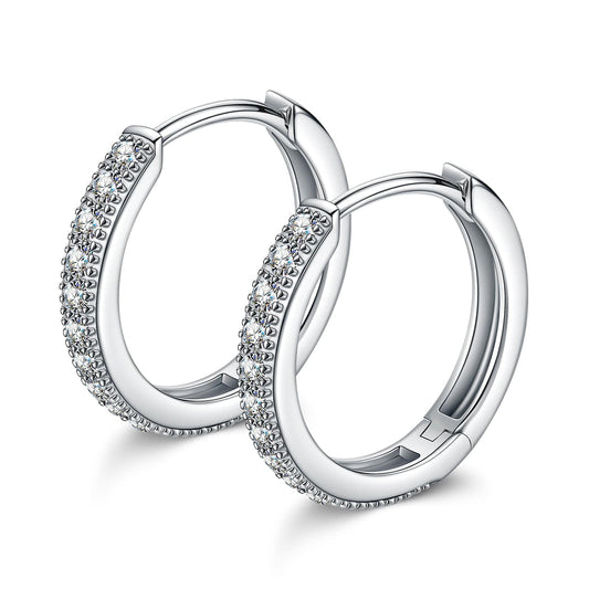 gona- Sterling Silver Classic Hoop Earrings In White Gold Plated