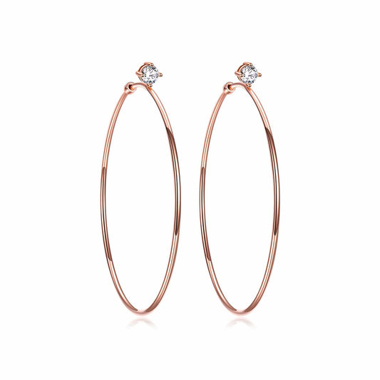 gona- Sterling Silver Classic Hoop Earrings In Rose Gold Plated