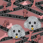 Sterling Silver Teddy Baby Furry Animal Earrings In White Gold Plated