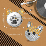 Sterling Silver Cute Chihuahua Furry Animal Earrings In White Gold Plated