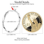 Sterling Silver Earrings with Mermaid's Tear Tarnish-resistant Silver Charms Earrings Set In White Gold Plated