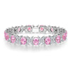 Amidst Petals of Clover Tarnish-resistant Silver Frost Flower Cut Cubic Zirconia Bracelet In White Gold Plated