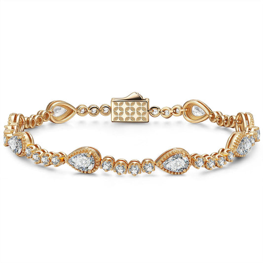 gona- Tarnish-resistant Silver Cubic Zirconia Tennis Bracelet In 14K Gold Plated