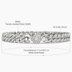 Tarnish-resistant Silver Cuban Link Bracelet In White Gold Plated