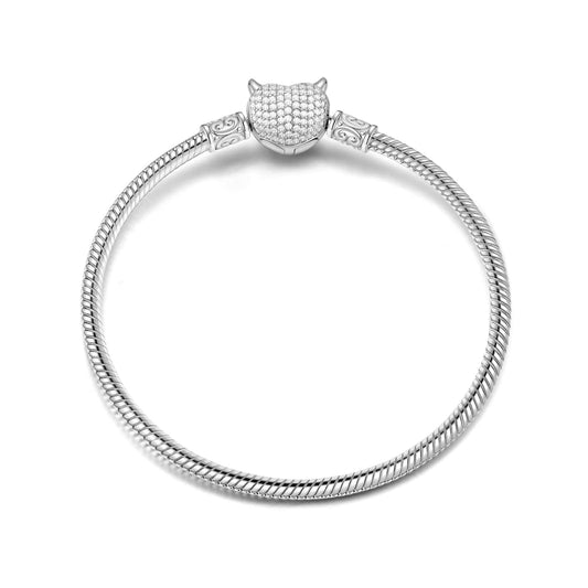 gona- Sterling Silver Devil Snake Chain Bracelet In White Gold Plated