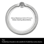 Sterling Silver Rectangular Charms Bracelet Flat Snake Chain Bracelet In White Gold Plated