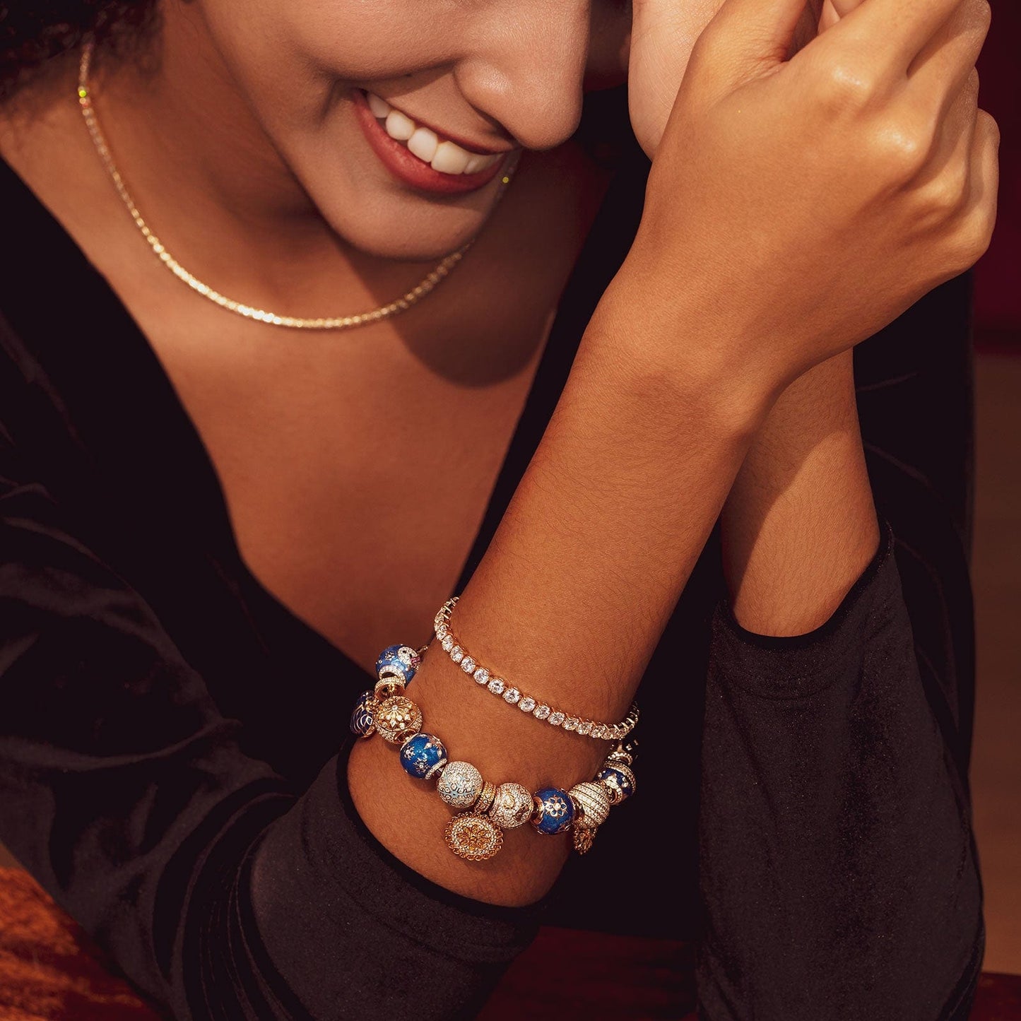 Sterling Silver 4mm Zirconia Classic Tennis Bracelet with Extender Chain In 14K Gold Plated