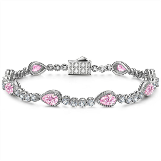 gona- Sterling Silver Cubic Zirconia Tennis Bracelet In White Gold Plated