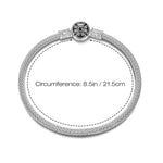 Sterling Silver Men's Universal Mesh Bracelet With Enamel In White Gold Plated