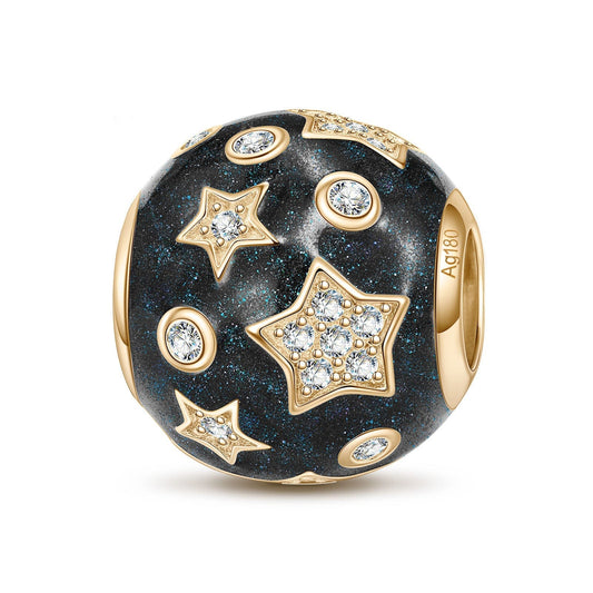 gona- Starry Night Tarnish-resistant Silver Charms With Enamel In 14K Gold Plated